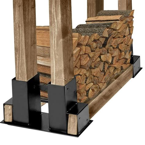 log rack kit metal brackets|4x4 firewood rack brackets.